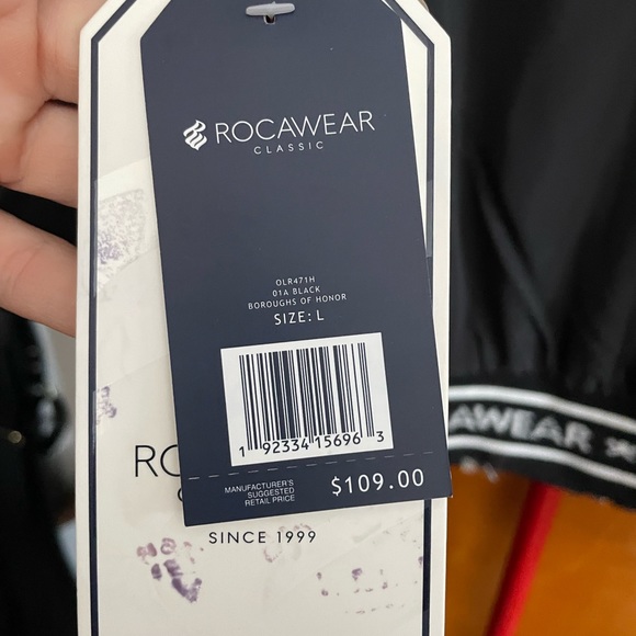 NWT Rocawear Black Logo Zipper Bomber Pilot Flight Jacket L - Picture 3 of 5